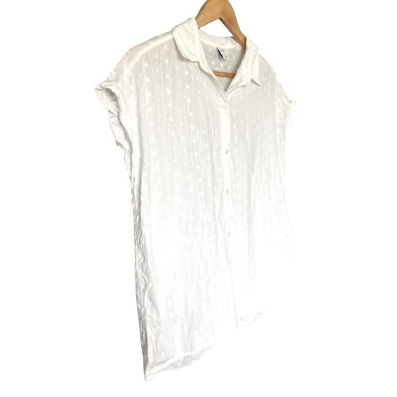 OLD NAVY, Embroidered Flowers & Dots Lightweight White Cotton/Rayon Blend Top, M - Picture 5 of 9